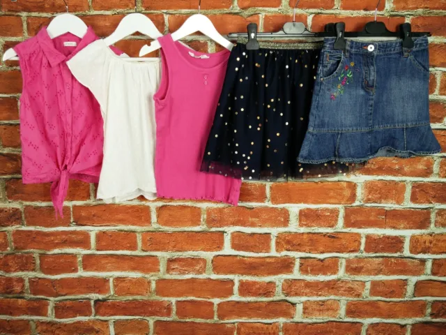 Girls Bundle Age 6-7 Years H&M Next Skirts Tops Summer Holiday Denim Plain 122Cm
