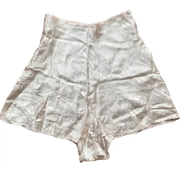 Pantaloni tacco Cami knickers anni '30 vintage rayon pesca floreale taglia small