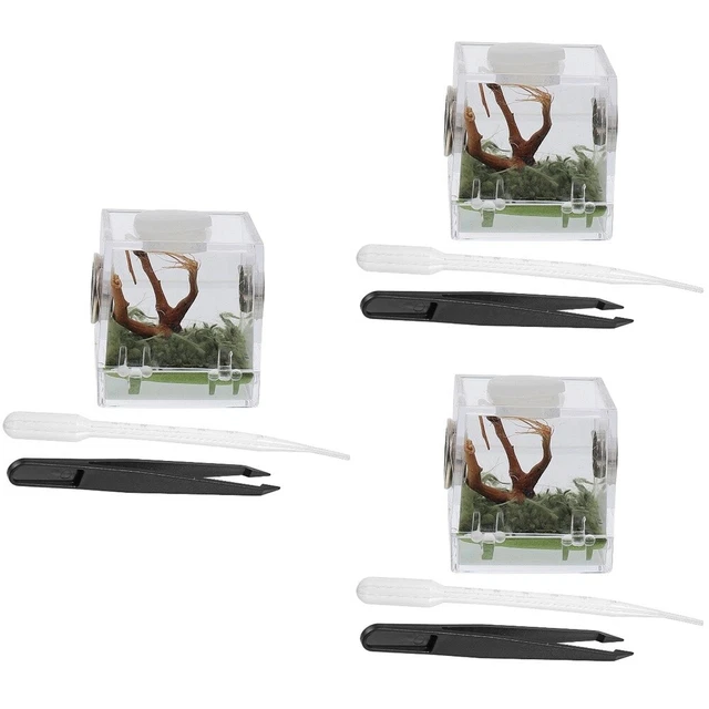 3x Spider Breeding Case Jumping Spider Terrarium Reptile Habitat Terrarium