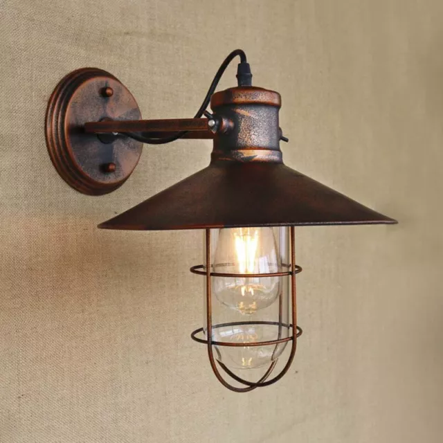 Rustic Industrial Wall Sconce Light Vintage Copper Wall Mount Lamp Porch Fixture