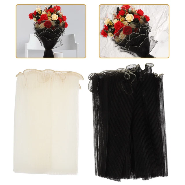 2 panecillos hilo de malla ondulado plegado floristería tienda embalaje de flores hilo