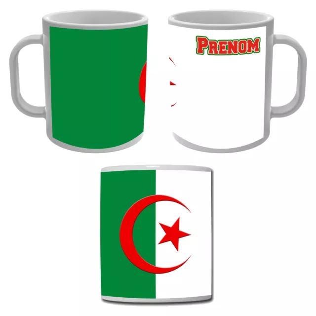 Mug Tasse Algérie drapeau algérien avec prénom personnalisé