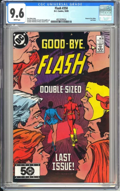 Flash #350 CGC 9.6 1985 4021828024 Return of Iris Allen! FINAL Issue! KEY!