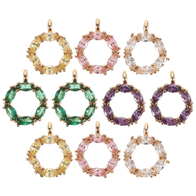 10 Pcs Edelsteinperlen Pferdeauge Anhänger Diamantohrringe Material