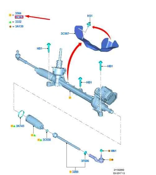 FORD FOCUS MK3 Rack And Pinion Steering Rack Rhd 2400694 New Genuine £ ...