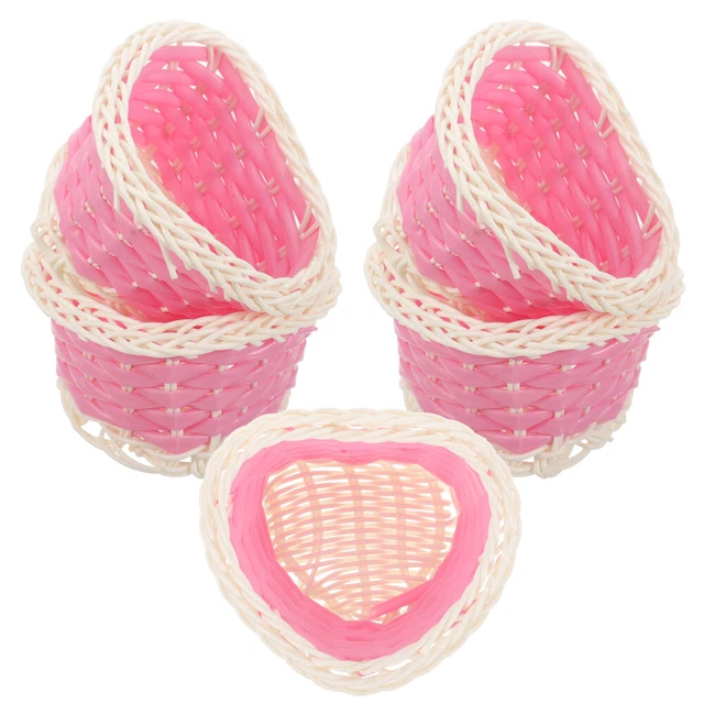5 pz mini cesto di fiori intrecciato cesti in miniatura in rattan