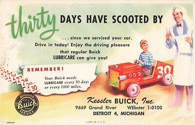 (Pc) Kessler Buick Motors Car Truck Dealership,Advertising Detroit Michigan 1-56