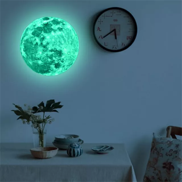 Moon Wall Sticker Glow In The Dark Moon Luminous DIY Home Stickers Decor 3size