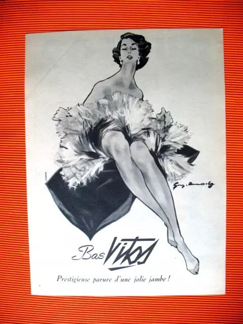 Vitos Press Advertisement Low Adornment Pretty Leg Illustration Demachy Ad 1959