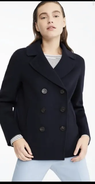 MAX MARA WEEKEND PINO Wool-blend Pea Coat Ultramarine SIZE 12