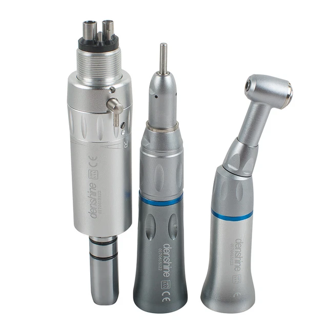 Denshine Slow Low Handpiece Kit Straight Nose Cone + Contra Angle + Air Motor 4H