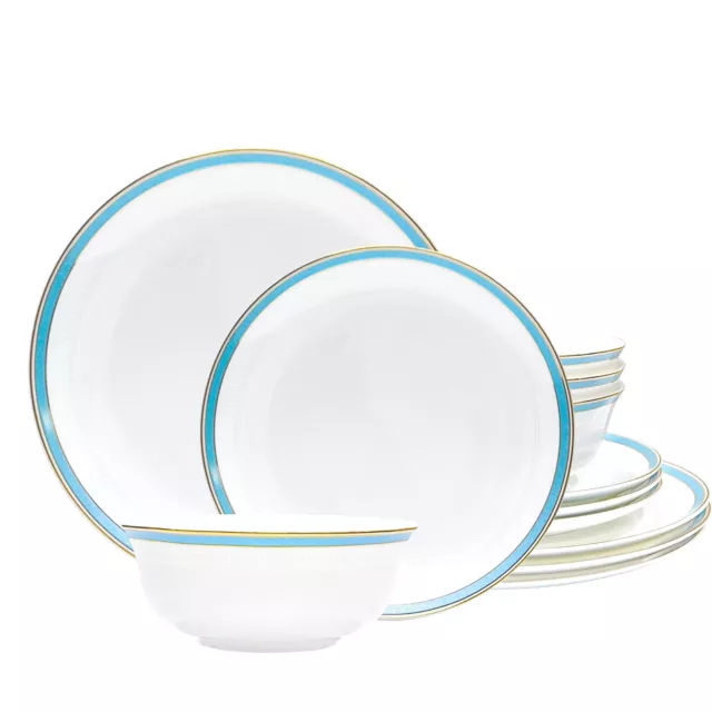 Bone China Dinnerware Sets, 12 Piece Porcelain Dinnerware Set Service for 4, ...