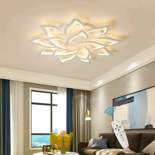 Dimmable LED Ceiling Light Modern Flower shape Ceiling Lamp with Remote Control