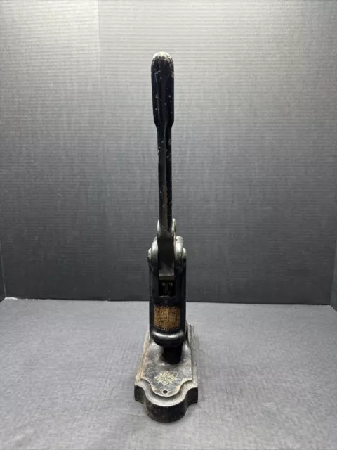 VINTAGE Challenge Eyelet Fastener Press Cast iron no 2 USA PATENTED FEB 22 1887