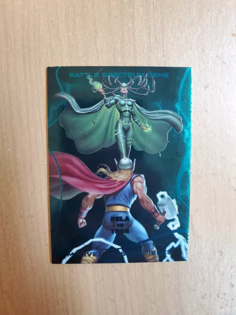 2022 Marvel Masterpieces Santos Battle Spectrum GEMS Hela v Thor BS-3 84/99