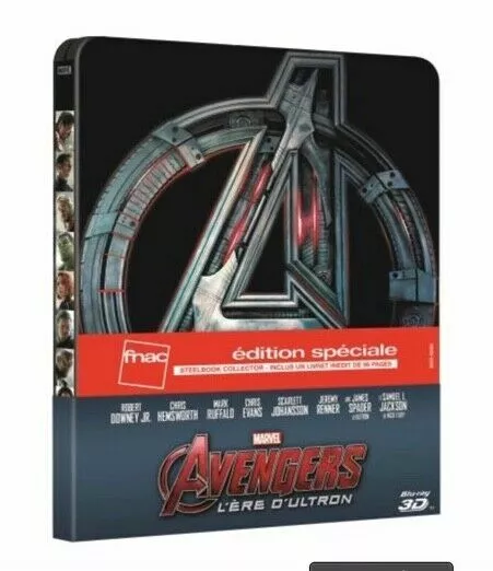 "Avengers - L'ere D'ultron" Édition Spéciale Steelbook Blu-Ray 3D +2D+Livret New