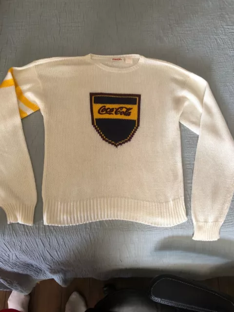 Vintage Rare  Find Official Coca-Cola Coke Logo Knitted Sweater Crew Neck XL