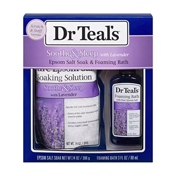 Dr Teal's Soothe & Sleep With Lavender Epsom Salt & Foaming Bath Oil Sampler