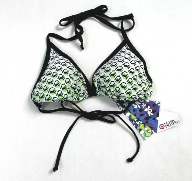 Peter Pilotto x Target Halter Triangle Bikini Top Green Netting Print Size M