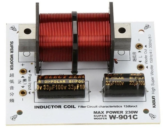Filtro Crossover PROFESSIONALE 1 Via per SubWoofer 150/300 Hz. 4/8 Ohm