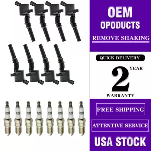 8X Ignition Coil Pack and Iridium Spark Plug for Ford F-150 4.6L DG508 SP479 USA