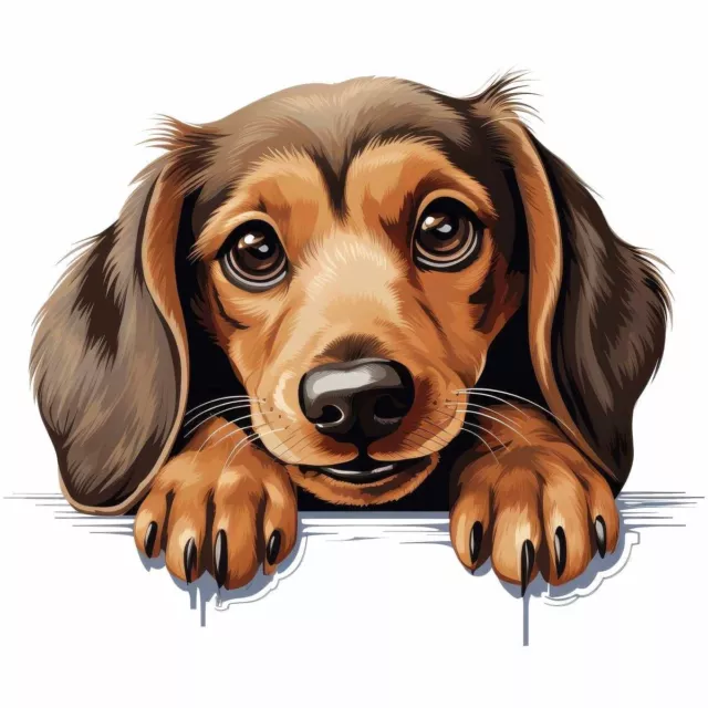 Designer Aufkleber / Sticker Fotosticker - Hunde -  Dackel Teckel Dachshund 15