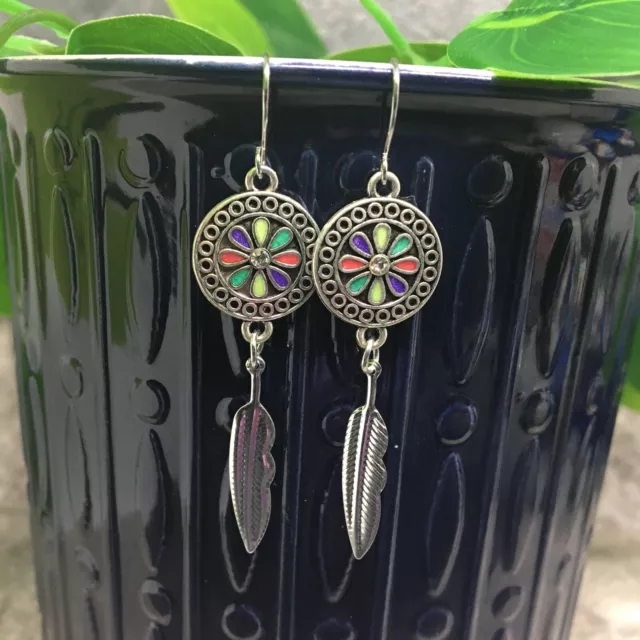 2” Silver-tone Earring Set Bohemian Retro Drop Dangle Hook New Free Ship 7167