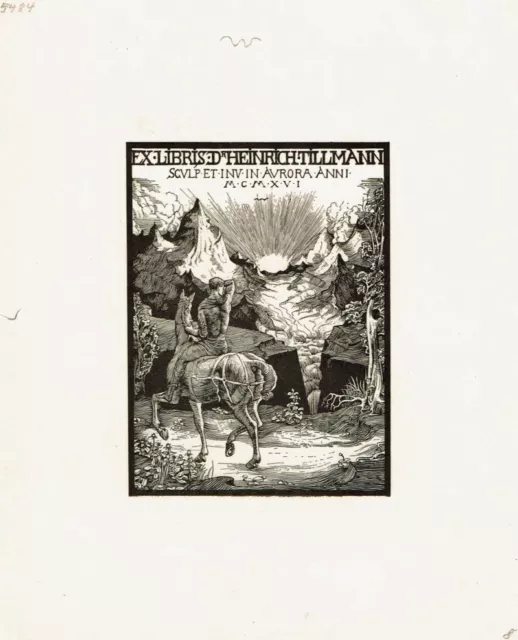 HANS WILDERMANN: Exlibris für Dr. Heinrich Tillmann, 1916