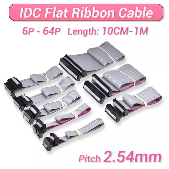 IDC Box Header 6 Pin - 64 Pin Flat Ribbon Cable Female Connector 2.54mm Pitch