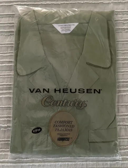 NOS Vintage Van Heusen Century Vanopress D XL Pajamas Green Sealed