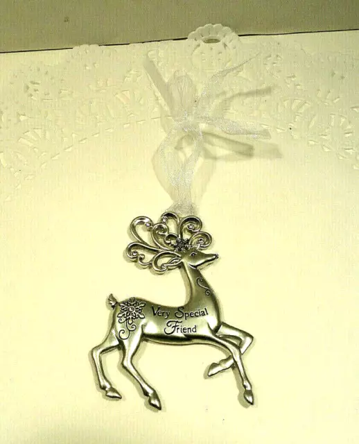 Ganz Pewter Reindeer "Very Special Freind" Christmas Ornament