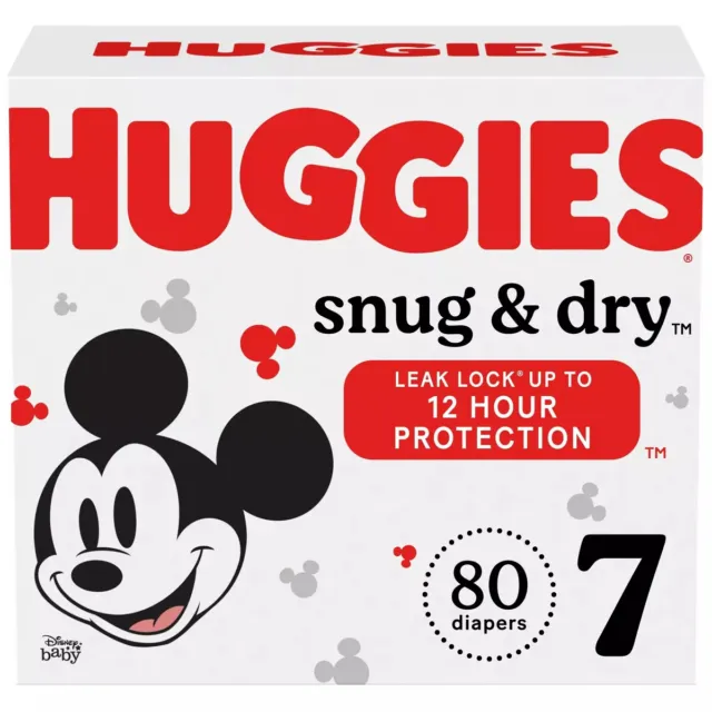 Huggies Snug & Dry Baby Disposable Diapers – (Select Size and Count)