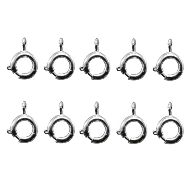 20 piezas anillo de primavera gancho hágalo usted mismo colgante de aleación para collar llavero pulsera