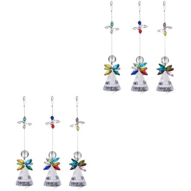 6 pz ciondolo in cristallo decorazione floreale per albero piccoli accessori amanti