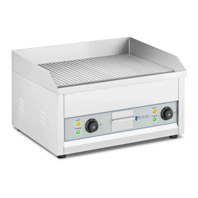 Plancha Électrique Professionnelle Plaque De Cuisson Rainurée Fer 60x40cm 5kW