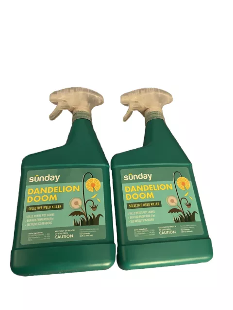 Sunday Dandelion Doom Selective Weed Killer Spray Control 32 Oz Pack of 2
