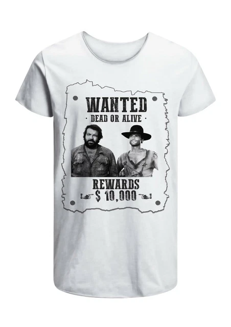 T-Shirt Wanted Bud e Terence Uomo Abbigliamento 100% Cotone Taglia dalla S a XXL