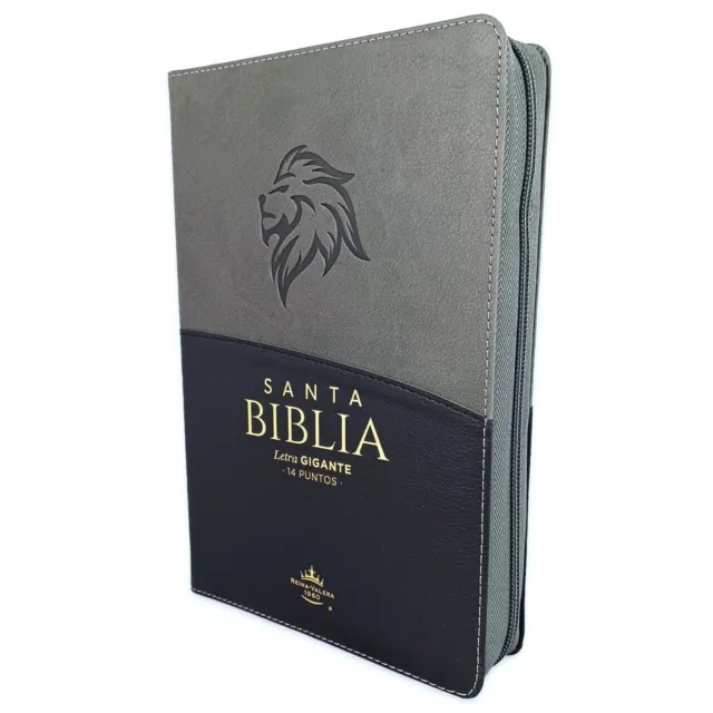 Biblia León con Cierre Letra Gigante Manual 14 puntos RV1960 negro con indice