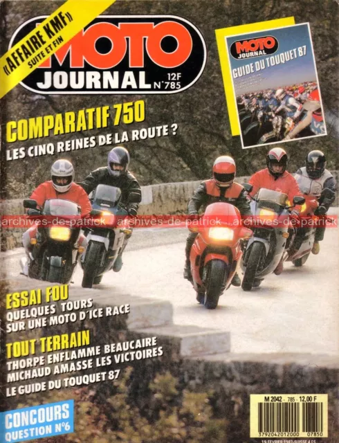 MOTO JOURNAL  785 Essai Test YAMAHA FZ 750 DUCATI PASO KAWASAKI GPX HONDA VFR