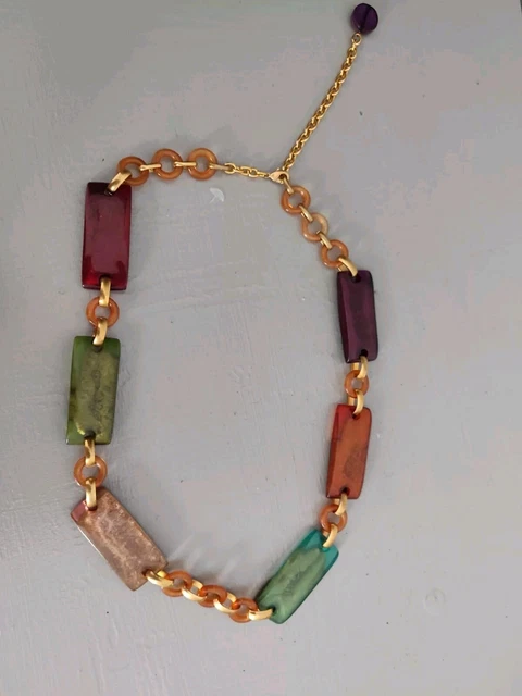 Collier Multi-rangs En Résine Signé Dominique Denaive Paris - Occasion Excellent état