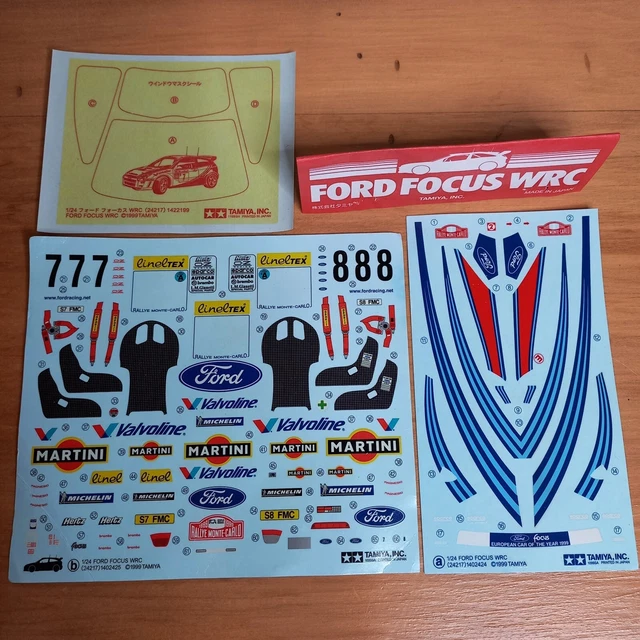 DECALS STICKERS 1/24 - 1999 Ford Focus WRC Tamiya Made In Japan ...