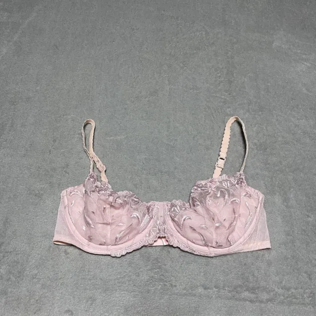 Vintage Victorias Secret Bra Womens 38C Underwire Pink Lace