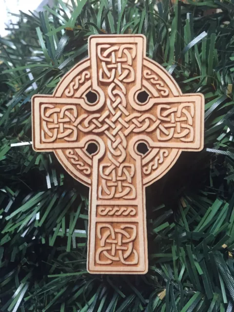 Celtic Cross, Solid Wood, 3 Inch Tall