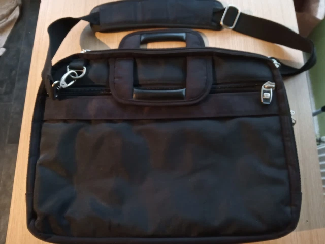 Pacific Design Business Laptop Bag Travel Carry-On Sachel Black w Shoulder Strap