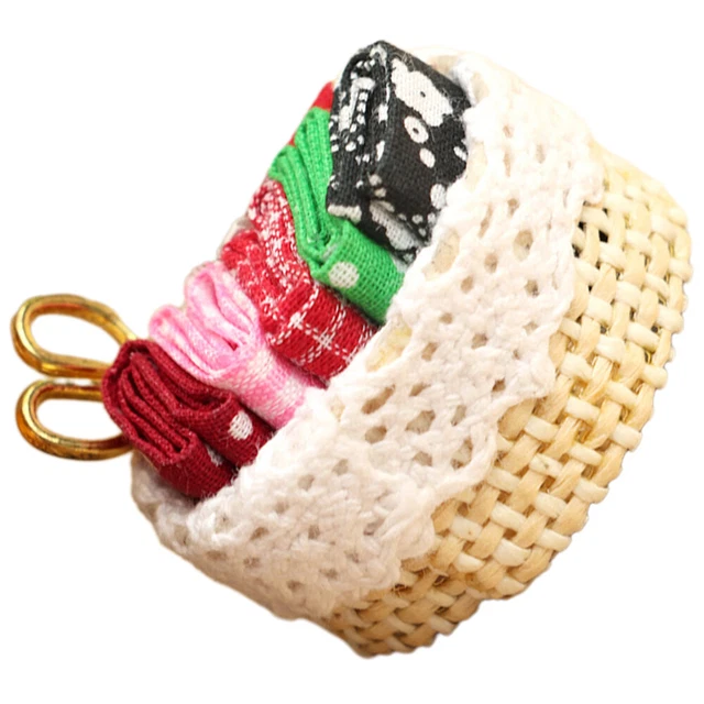 Dollhouse Mini Cloth Basket Landscaping Miniature Toy Model