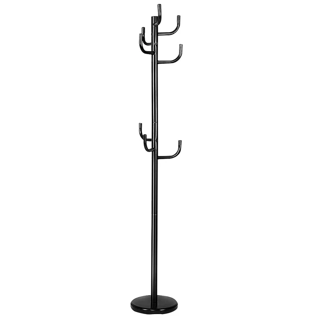 Costway Metal Coat Rack Hat Stand Tree Hanger Hall Umbrella Holder Hooks Black