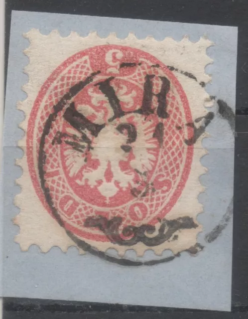 LOMBARDEI-VENETIEN 1863 - 5 soldi on fragment used in Mira