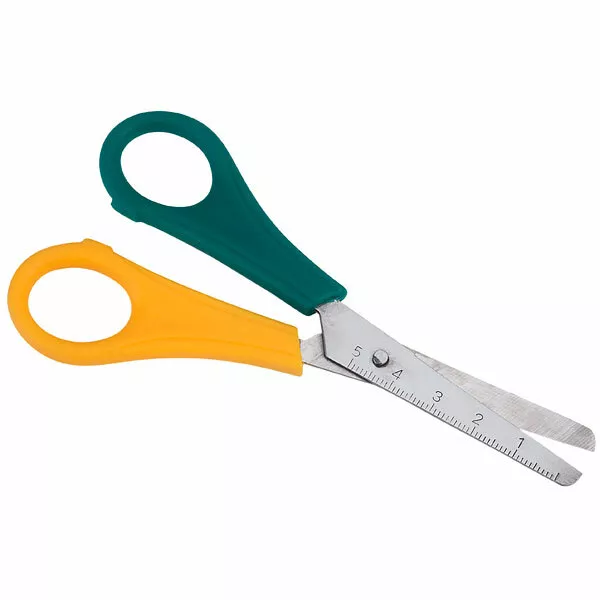 Decree 13cm Souverain Ciseaux Main Gauche Jaune/Vert - Pack De 12