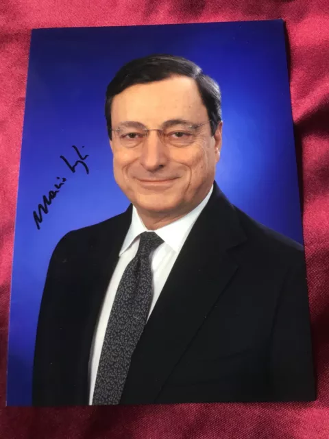 MARIO DRAGHI-Capo del governo-PCM Italia-Autografo-Foto ufficiale! 18x13xm