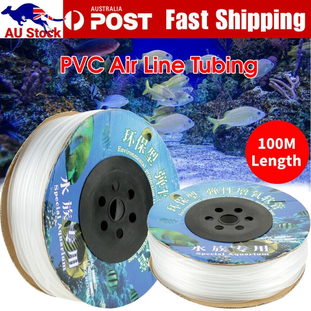 100m Aquarium Soft PVC Airline Hose Air Line Tubing 4mm for Fish Tank Pumps AU